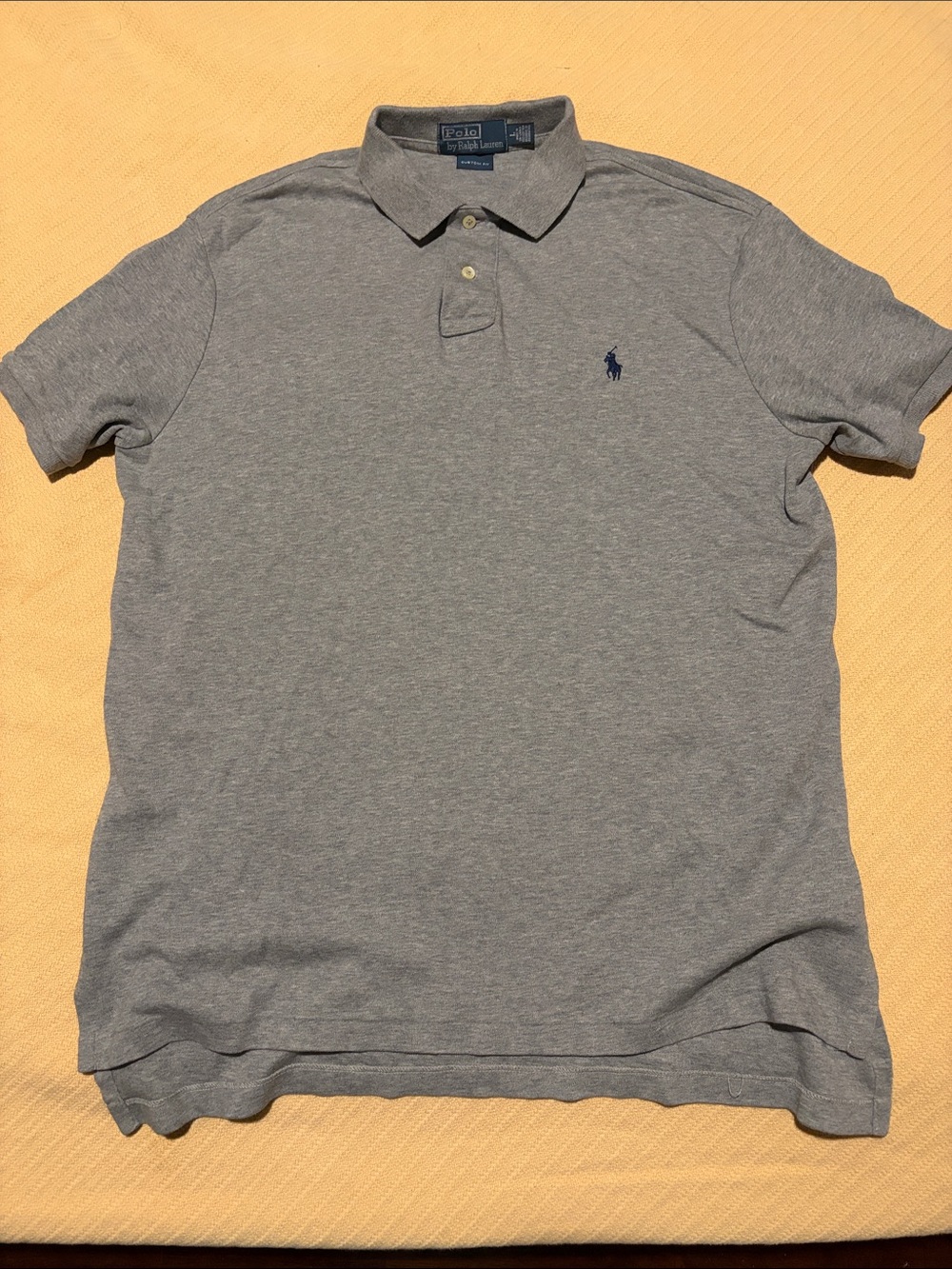 Polo by Ralph Lauren Heather Grey Short-Sleeve Polo with Navy Pony